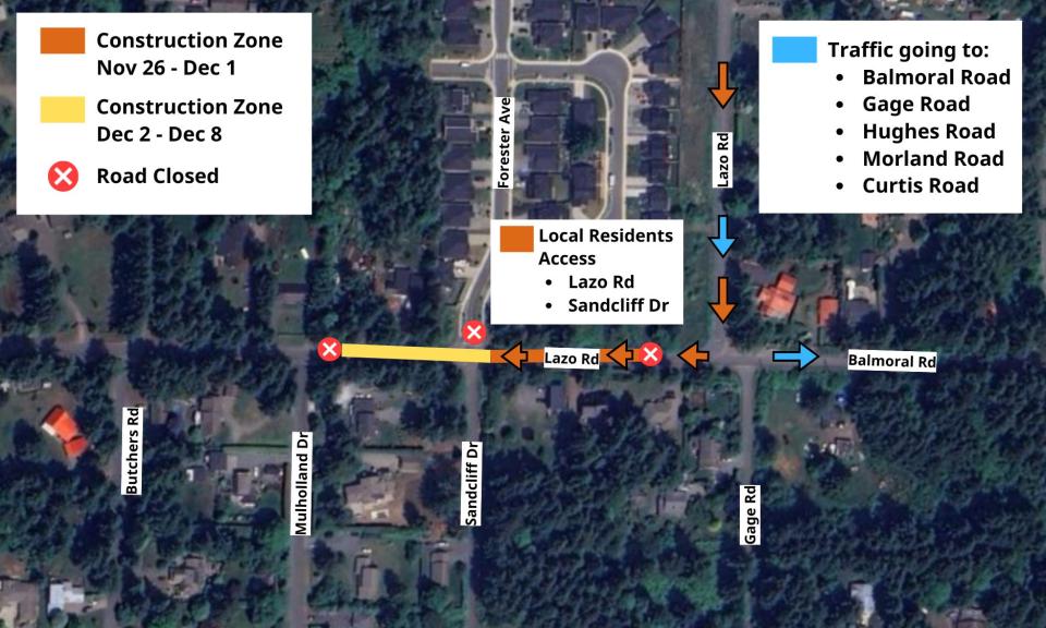 Lazo Road Closure Balmoral Road to Mulholland Drive