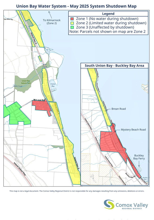 Union Bay shutdown map May 29