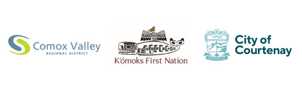 Comox Valley Regional District, Komoks First Nation and City of Courtenay logos
