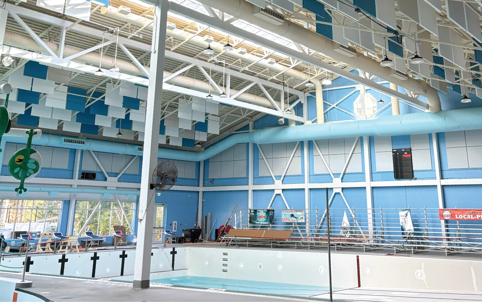 Interior view of the Comox Valley Aquatic Centre pool area